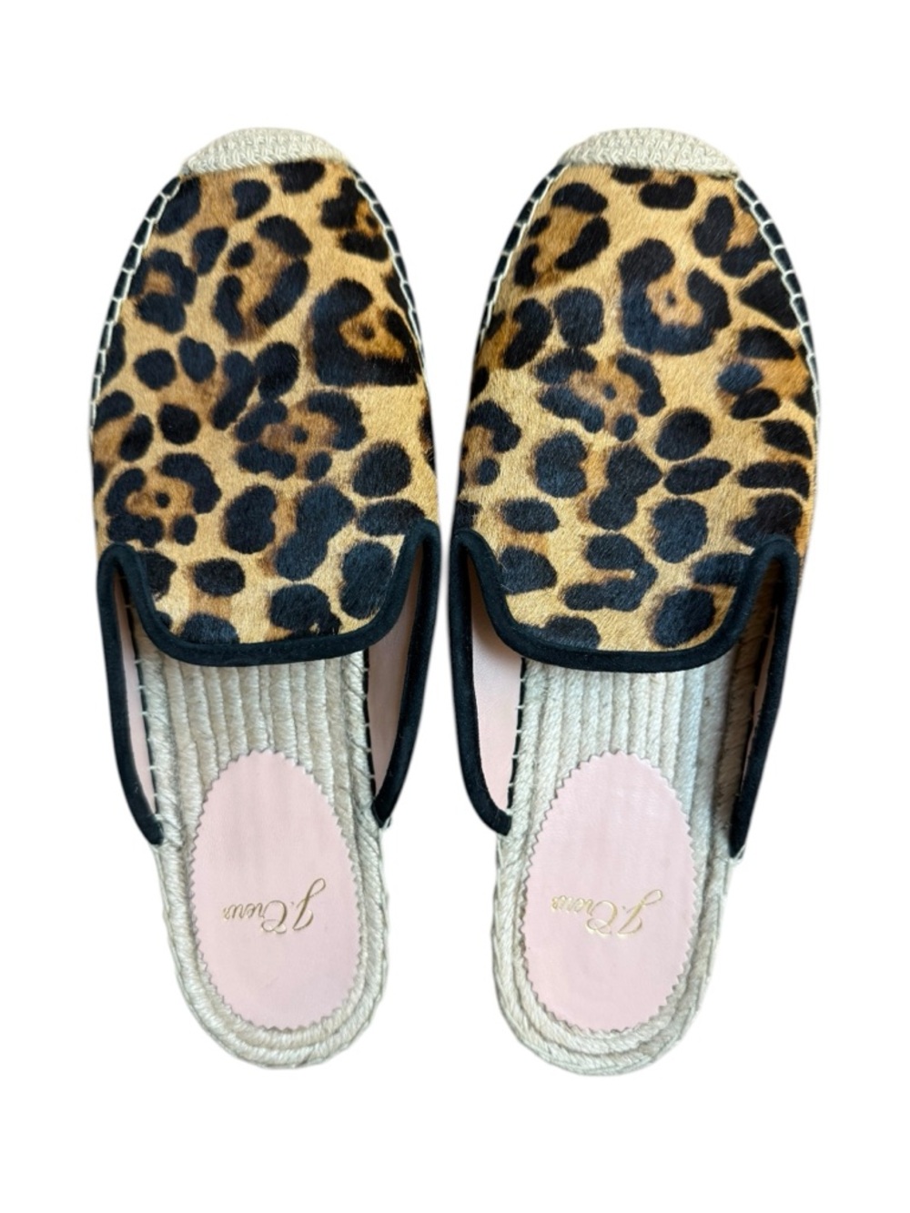 J. Crew Fur-Calf Hair Leopardprint Slip-On Espadrille Mules Women’s Shoes Size 9 - Picture 4 of 12